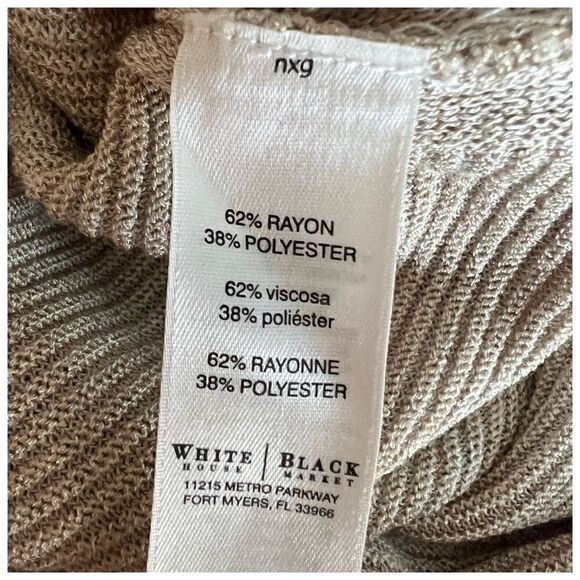 White House Black Market Back Belt Detail Tunic Side Slit Sweater XSP - Picture 7 of 7